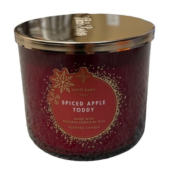 BATH & BODY WORKS WHITE BARN SPICED APPLE TODDY 3 WICK 14.5 OZ SCENTED CANDLE - Picture 1 of 4